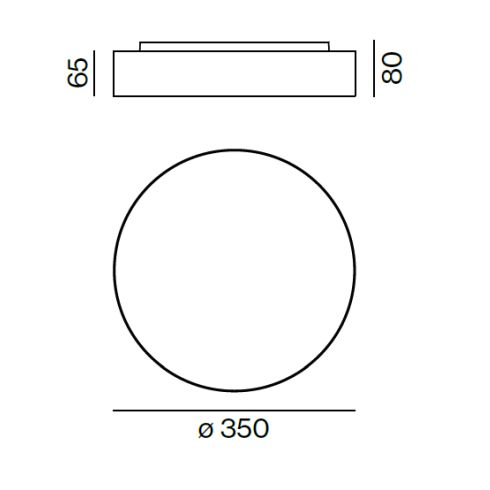SONO LOOP 350 IP54 SURFACE Decken-/ Wandanbauleuchte, dunkelgrau