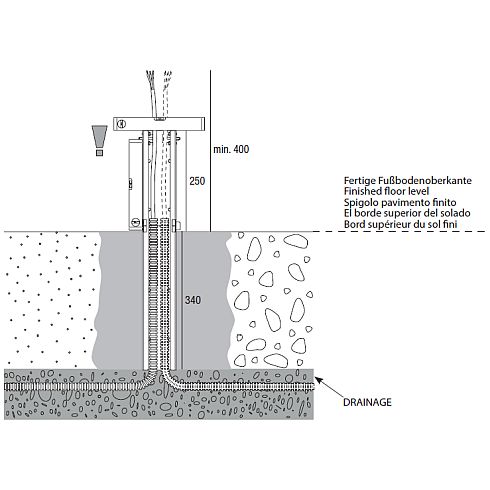 Betonanker Zubehör für XAL-Pollerleuchten