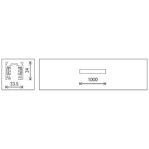 78361.000 STROMSCHIENE 1m schwarz für ERCO-Stromschienen-Systeme